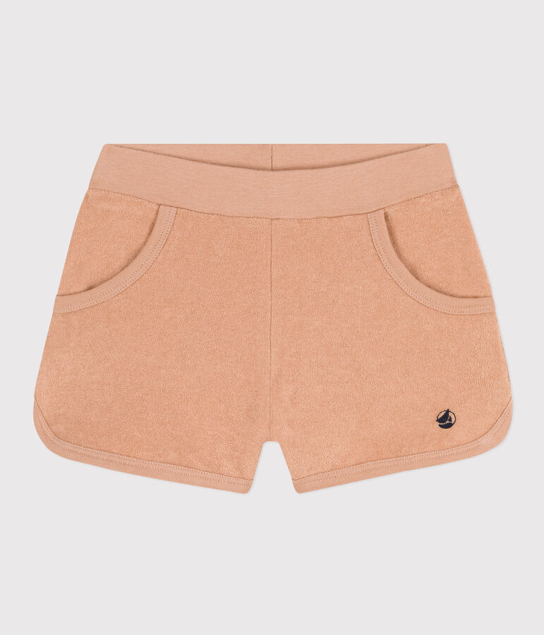 Kindershorts aus Boucl&eacute;-Frottier f&uuml;r M&auml;dchen beige