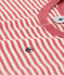 Gestreiftes Kinder-T-Shirt aus Baumwolle für Jungen rosa PAPI/beige AVALANCHE