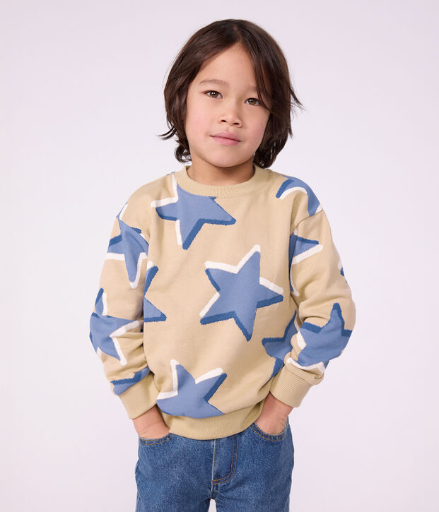 Kinder-Sweatshirt aus Baumwolle mit Sternmotiv vielfarbig/blau/vielfarbig