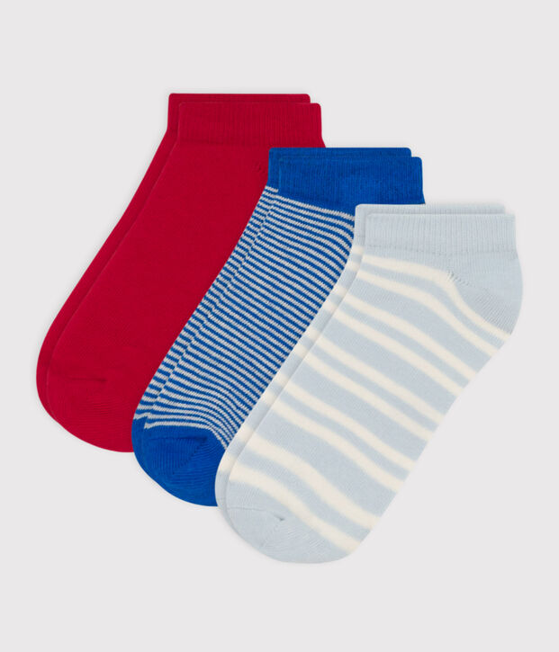 3er-Set gestreifte Kindersocken aus Baumwolljersey vielfarbig