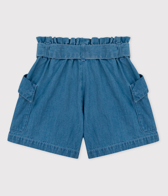 Shorts aus Bio-Denim für Mädchen blau DENIM CLAIR