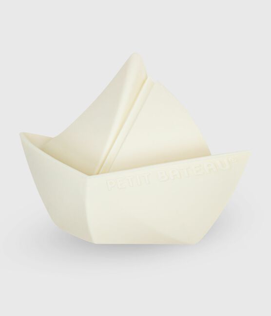 Baby-Badespielzeug Schiff aus Silikon weiss MARSHMALLOW