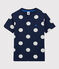Kurzärmeliges T-Shirt aus Baumwolle für Jungen blau MEDIEVAL/weiss MARSHMALLOW