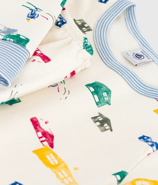 Kinder-Pyjama aus Molton mit Chalet-Motiven MILK/ MULTICO