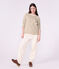 Lang&auml;rmeliges Damen-Streifenshirt Marini&egrave;re aus Baumwolle beige/weiss