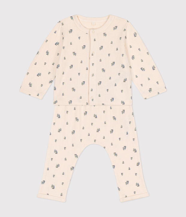 2-teiliges Baby-Set aus Doppeljersey naturfarben/vielfarbig