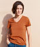 GERADES T-Shirt mit V--Ausschnitt aus Bio-Baumwolle Damen braun ECUREUIL