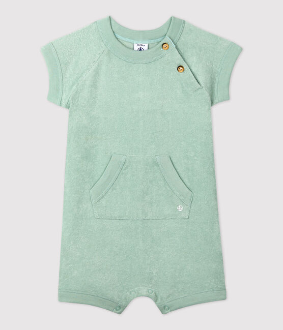 Baby-Kurzoverall aus Frottee grün HERBIER