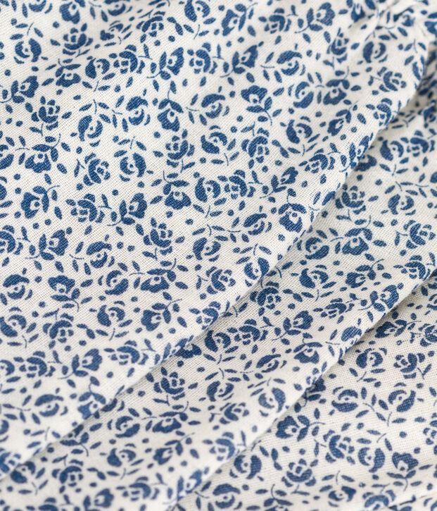 Baby-Hose aus gemusterter Musselin naturfarben/blau