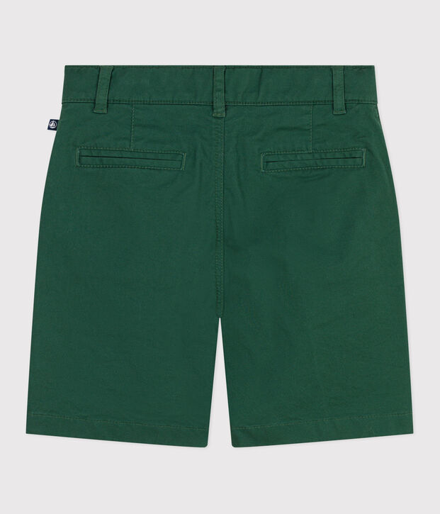 Kinder-Bermudashorts aus einfarbigem Serge gr&uuml;n