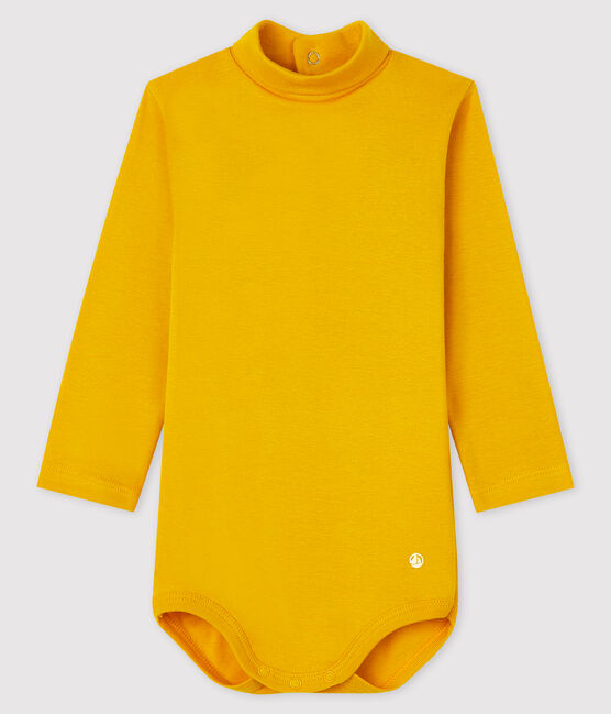 Langärmeliger Baby-Body mit Rollkragen gelb BOUDOR