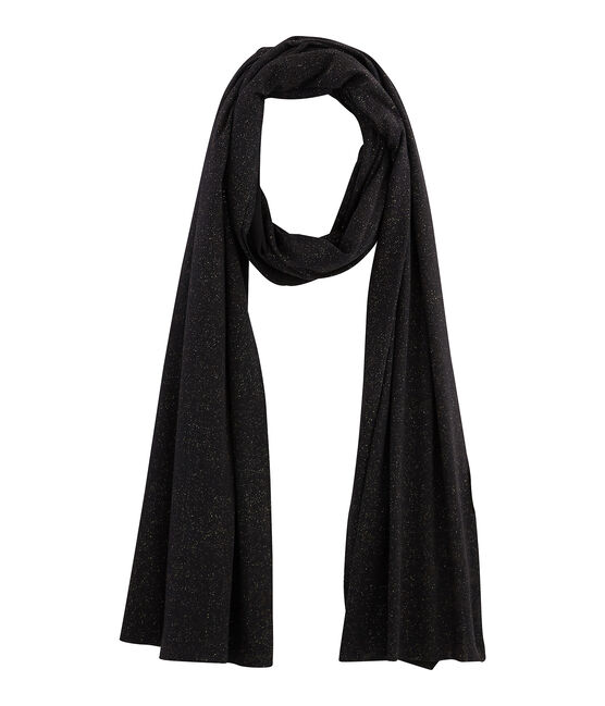Glänzender Damenschal schwarz NOIR/gelb OR