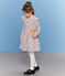 Gemustertes Kleid Mädchen weiss MARSHMALLOW/weiss MULTICO