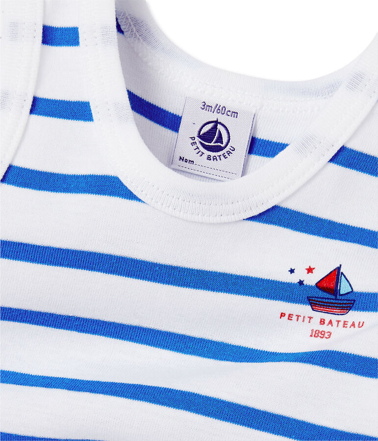 Combicourt b&eacute;b&eacute; gar&ccedil;on ray&eacute; weiss/blau