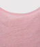 Damen-T-Shirt mit Wasserfall-Ausschnitt aus irisierendem Leinen rosa BABYLONE/grau ARGENT