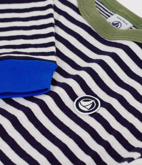 Langärmeliges Kinder-T-Shirt aus Baumwolle mit Streifen blau SOIR/ MILK