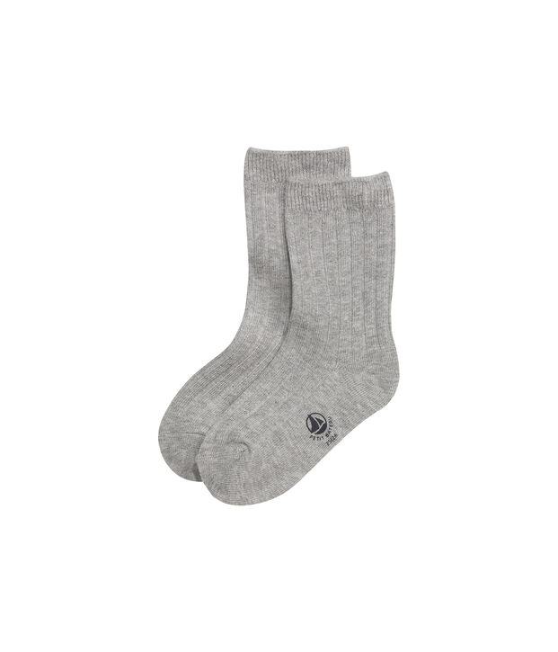 Einfarbige Kinder Baumwollsocken, unisex grau