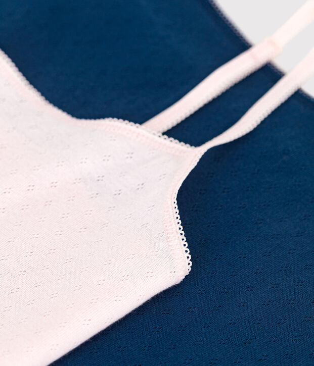 2er-Set Damen Spaghetti-Tops aus Baumwolle vielfarbig