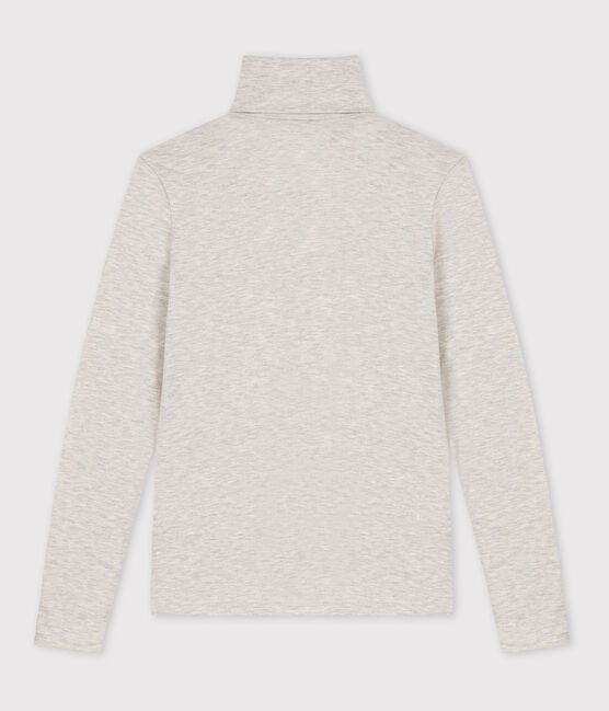 Warmes Damen-T-Shirt L’ICONIQUE mit Rollkragen grau BELUGA CHINE