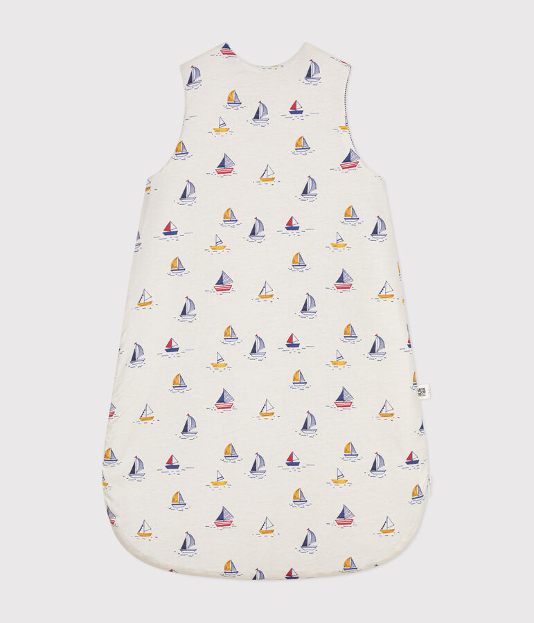Baby-Schlafsack aus Baumwolle TOG 2.5 mit Segelbooten weiss/blau/vielfarbig