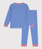 Langärmeliger Kinder-Pyjama aus Baumwolle mit Streifen blau PERSE/weiss MARSHMALLOW