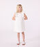 Kurzärmeliges Kinder-Kleid aus Baumwolle  weiss MARSHMALLOW/grau ARGENT