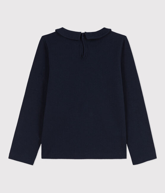 Langärmeliges Kinder-T-Shirt aus Baumwolle für Mädchen blau SMOKING