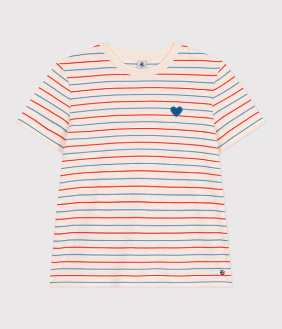 Damen T-Shirt Le Droit aus Baumwolle mit Streifen weiss AVALANCHE/ MULTICO