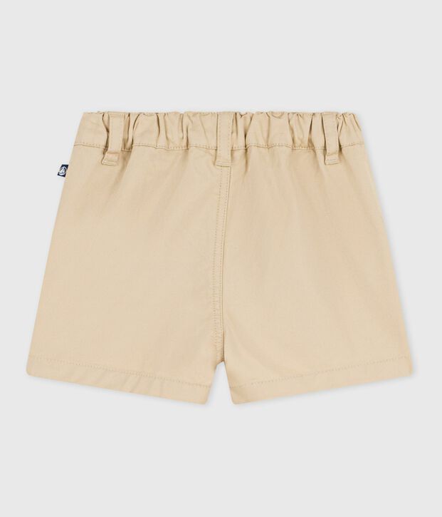 Baby-Shorts aus einfarbiger Baumwolle beige