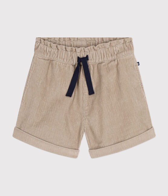 Kinder-Shorts aus Fein-Cord für Mädchen HUITRE