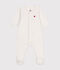 Unisex-Strampler aus Nicki mit integriertem, einfarbigem Body weiss