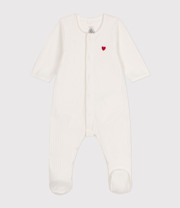 Unisex-Strampler aus Nicki mit integriertem, einfarbigem Body weiss