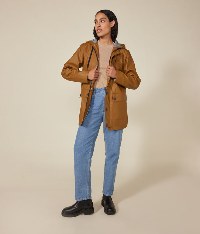 Ikonische Regenjacke f&uuml;r Damen und Herren braun