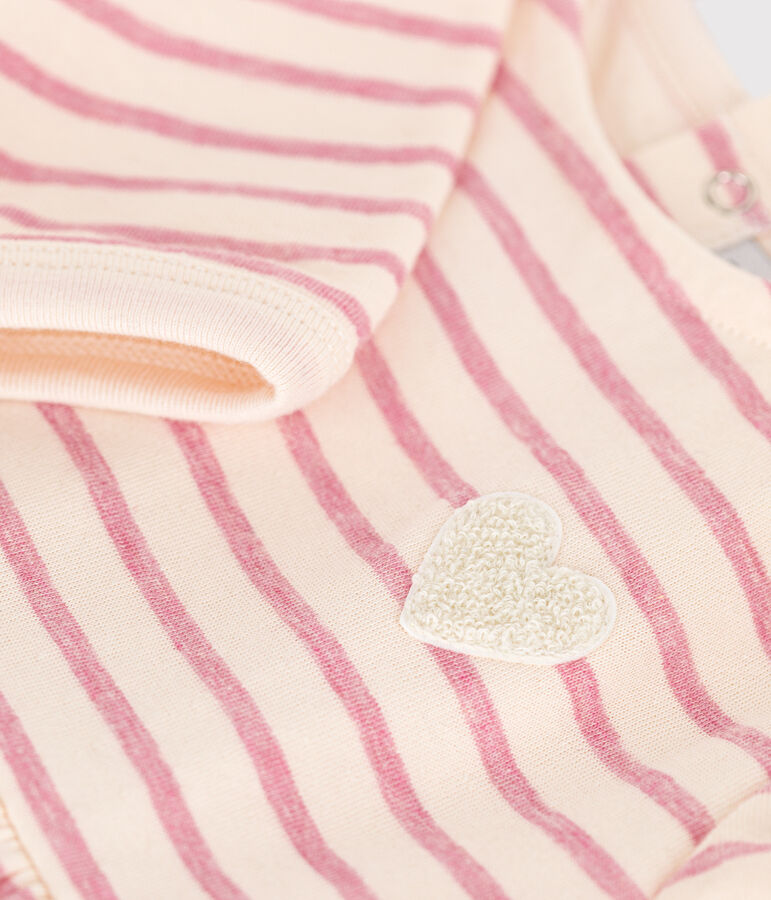 Lang&auml;rmeliges Baby-Kleid aus Doppeljersey naturfarben/rosa