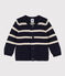 Baby-Cardigan aus gestreiftem Baumwollstrick blau SMOKING/ AVALANCHE