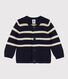 Baby-Cardigan aus gestreiftem Baumwollstrick