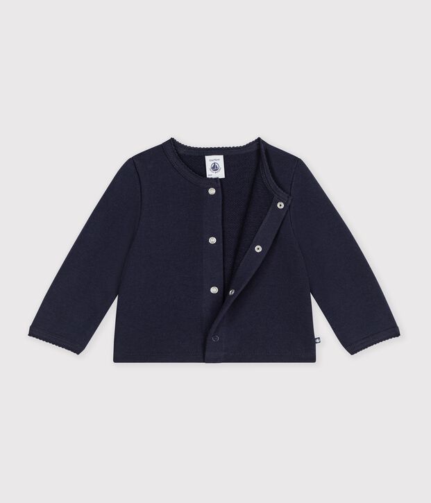 Baby-Cardigan aus einfarbiger Baumwolle mit Herzaufn&auml;her SOIR