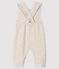 Lange Baby-Latzhose für Mädchen beige MONTELIMAR CHINE