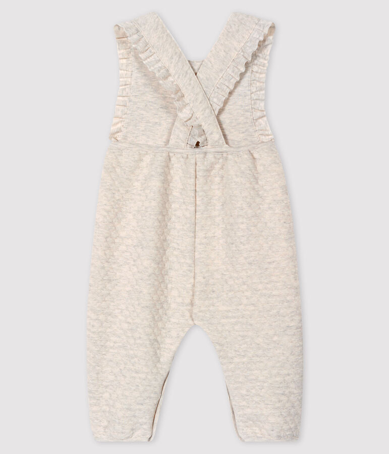 Lange Baby-Latzhose f&uuml;r M&auml;dchen beige MONTELIMAR CHINE