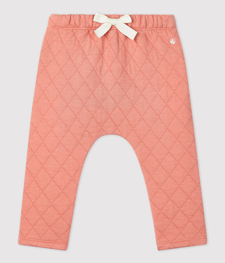 Baby-Hose aus gestepptem Doppeljersey rosa