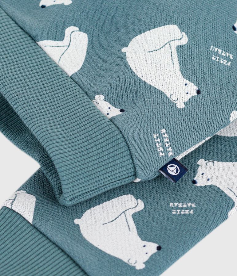 Baby-Sweatshirt aus Baumwolle mit B&auml;rmotiv blau/vielfarbig