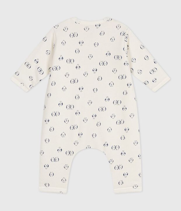 Wattierter Baby-Overall aus Baumwolle mit Pinguin-Motiv blau/blau