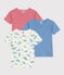 3er-Set kurzärmelige Kinder-T-Shirts aus Baumwolle mit Dinos variante 1