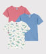 3er-Set kurzärmelige Kinder-T-Shirts aus Baumwolle mit Dinos