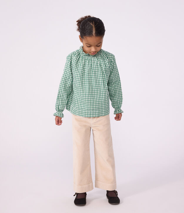 Kinder Wide Leg-Hose aus Feincord GESSO