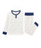 Molton-Pyjama mit hoch geschnittenem Bund für kleine Jungen weiss MARSHMALLOW/weiss MULTICO