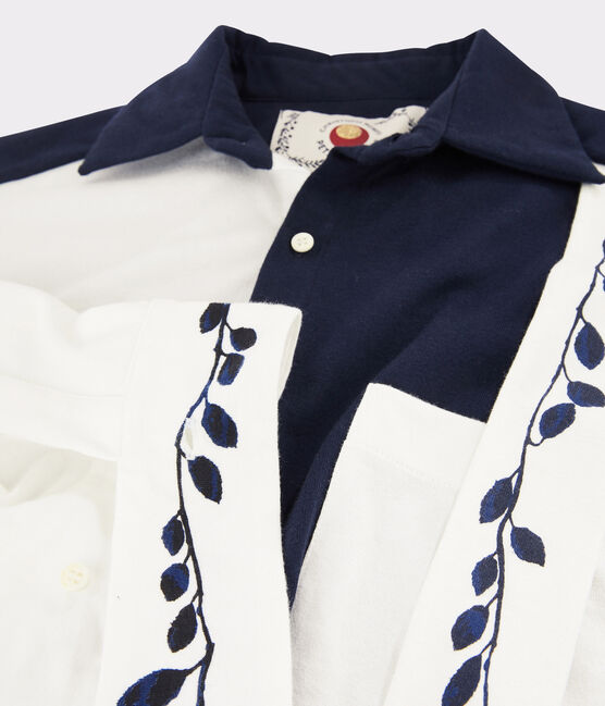Hemdkleid für Damen Christoph Rumpf x Petit Bateau blau SMOKING/weiss MARSHMALLOW