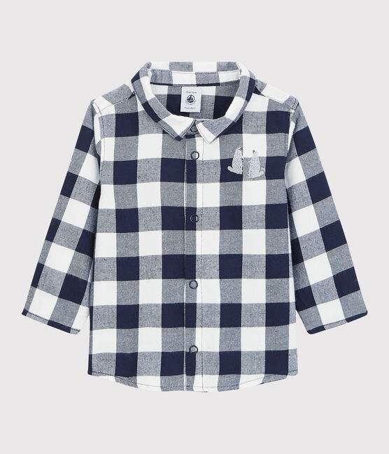 Baby-Hemd aus Baumwolle. blau SMOKING/weiss MARSHMALLOW