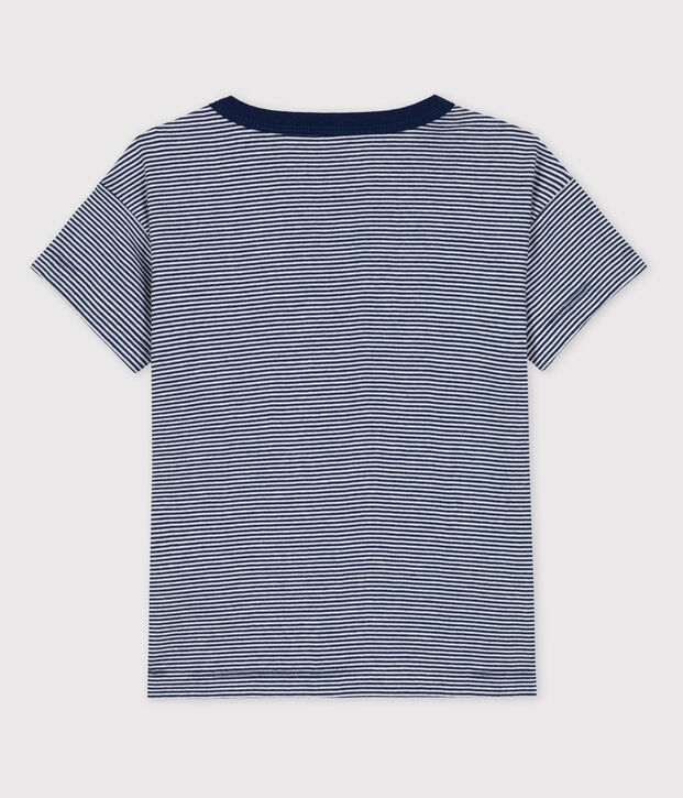 Jungen-T-Shirt Petit Bateau &times; Water Family blau/weiss