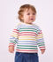 Baby-Streifenshirt Marini&egrave;re aus Baumwolle weiss/vielfarbig